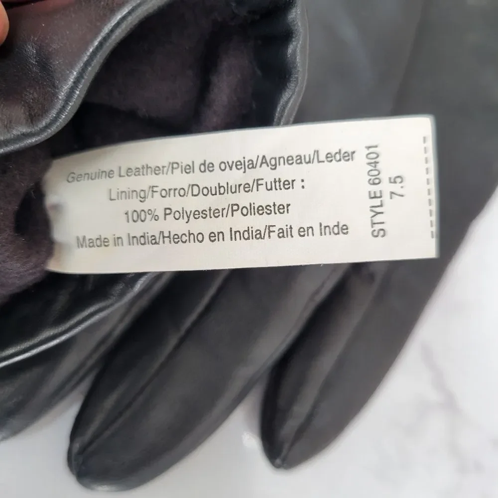 Aris Black Leather Women's Driving Gloves